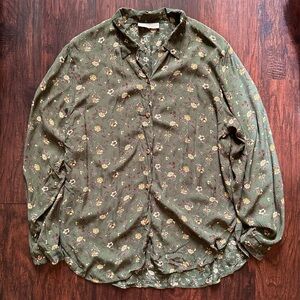 Vintage Floral Button-Up Shirt - Emma Pernelle